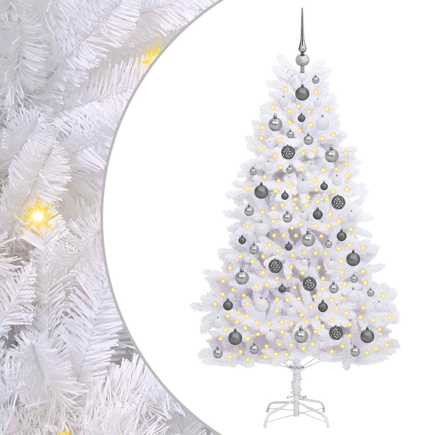 Kunstkerstboom Wit 90 x 90 x 180 cm PVC en Metaal is nu te koop bij PeponiXL, paradijselijk wonen!