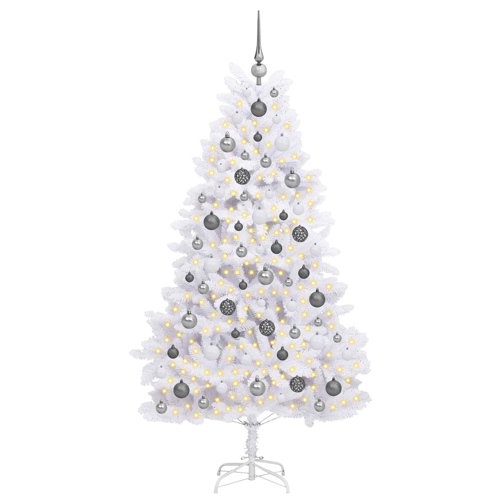 Kunstkerstboom Wit 90 x 90 x 180 cm PVC en Metaal is nu te koop bij PeponiXL, paradijselijk wonen!