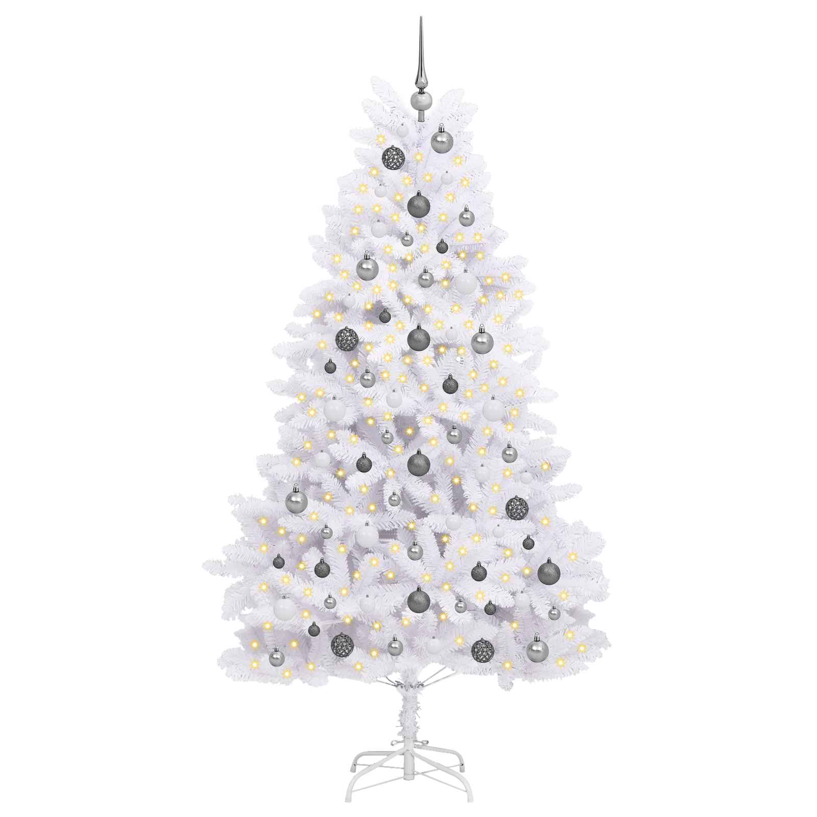 Kunstkerstboom Wit 106 x 106 x 210 cm PVC en Metaal is nu te koop bij PeponiXL, paradijselijk wonen!
