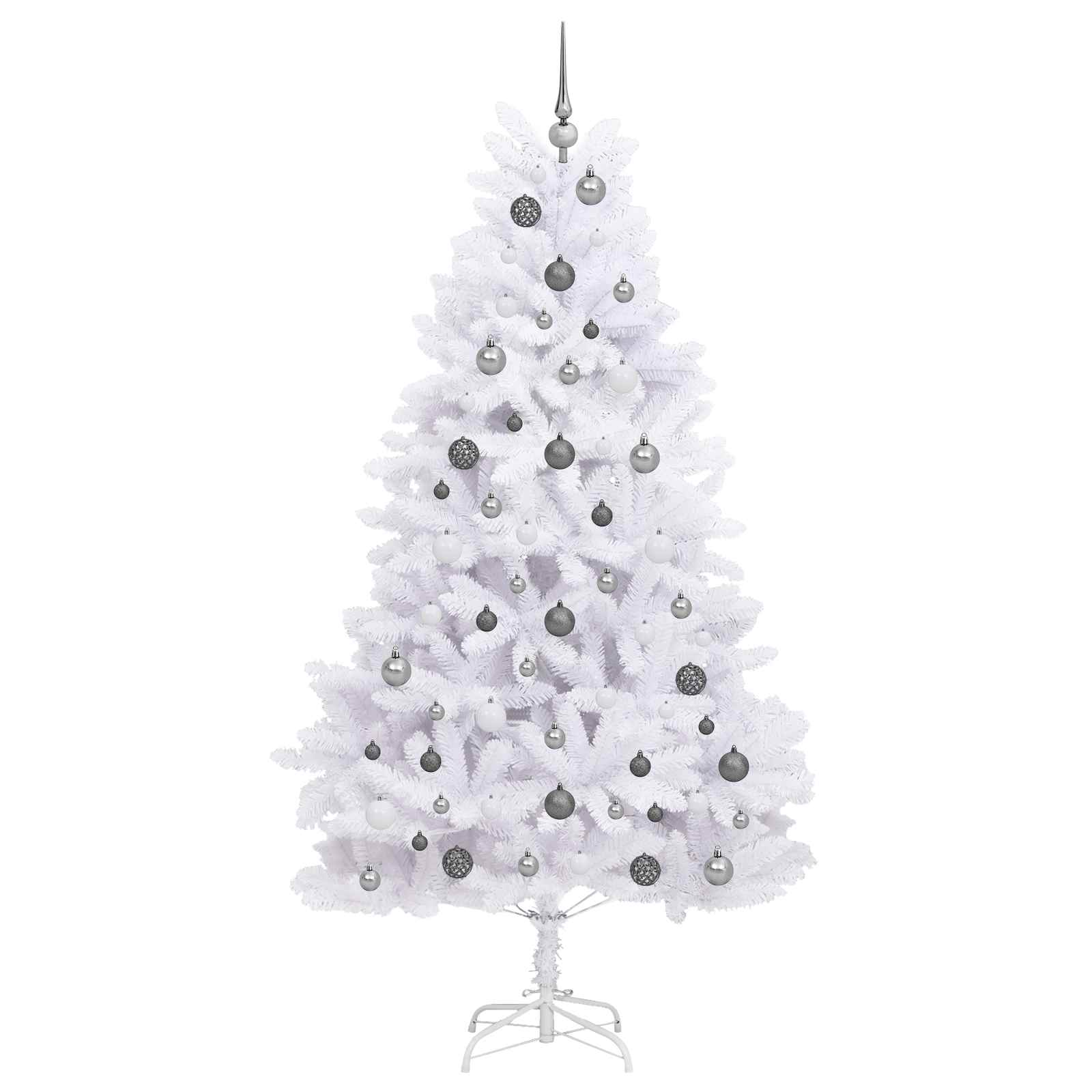 Kunstkerstboom Wit 106 x 106 x 210 cm PVC en Metaal is nu te koop bij PeponiXL, paradijselijk wonen!