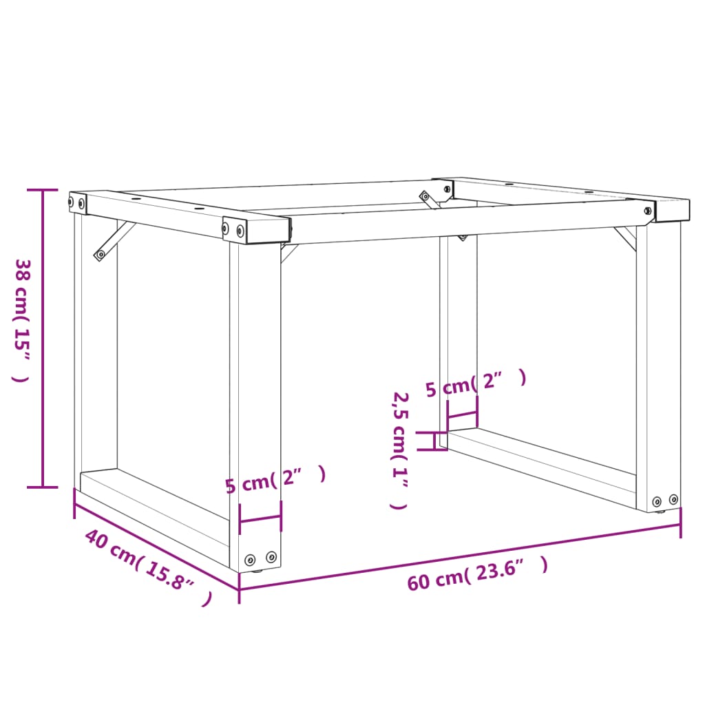 Salontafelpoten O-frame 60x40x38 cm staal is nu te koop bij PeponiXL, paradijselijk wonen!