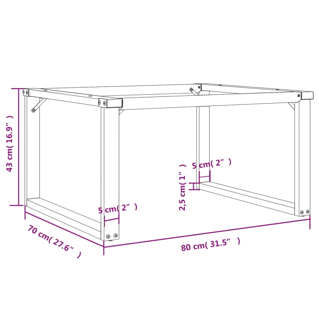 Salontafelpoten O-frame 80x70x43 cm staal is nu te koop bij PeponiXL, paradijselijk wonen!
