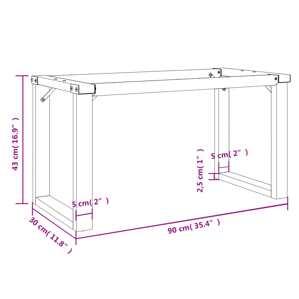 Salontafelpoten O-frame 90x30x43 cm staal is nu te koop bij PeponiXL, paradijselijk wonen!