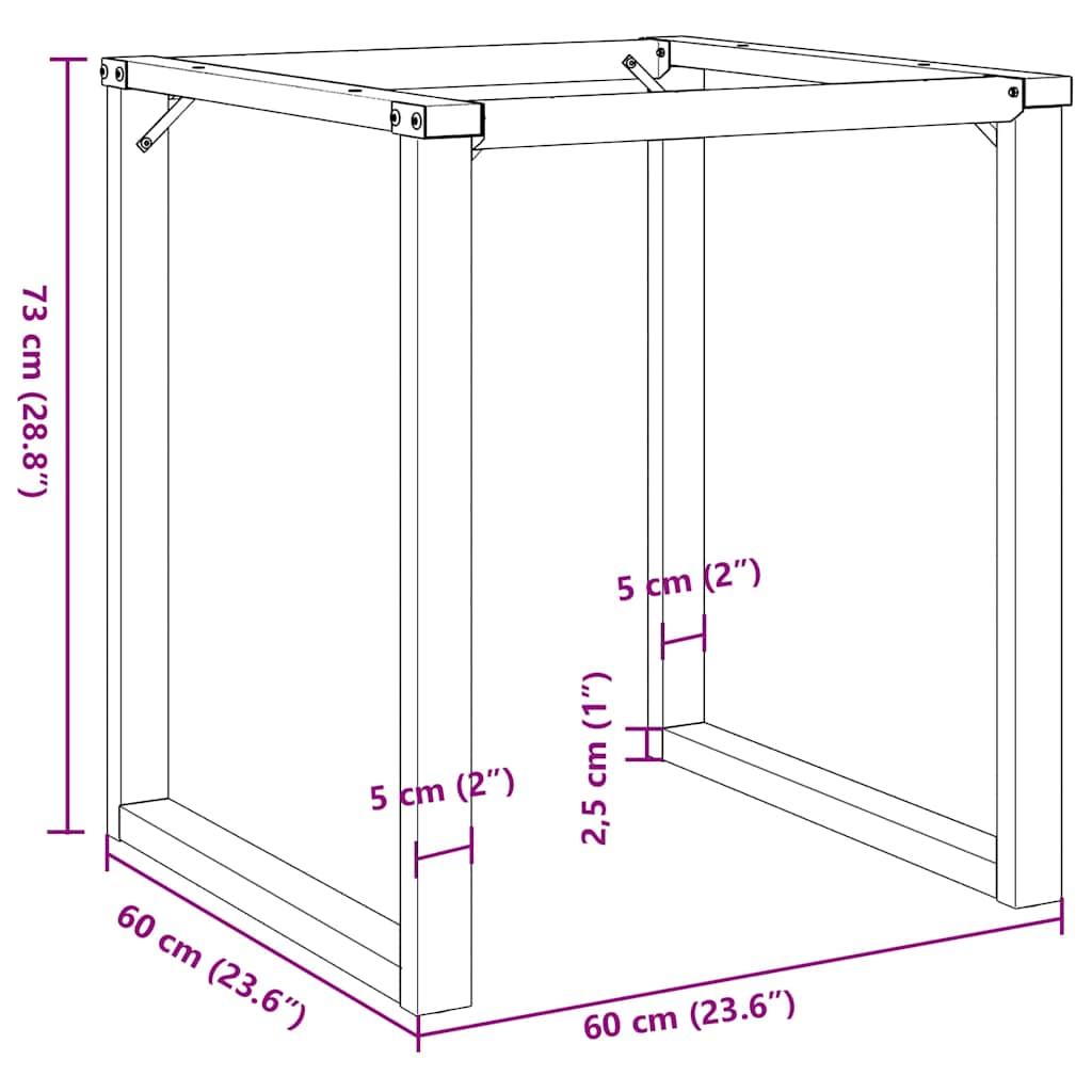 Eettafelpoten O-frame 60x60x73 cm staal is nu te koop bij PeponiXL, paradijselijk wonen!