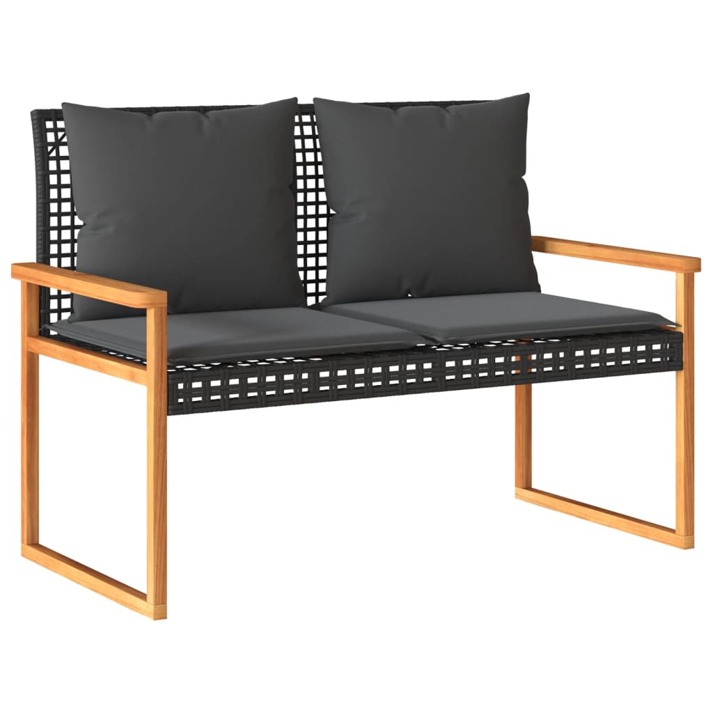 4-delige Loungeset met kussens poly rattan zwart is nu te koop bij PeponiXL, paradijselijk wonen!