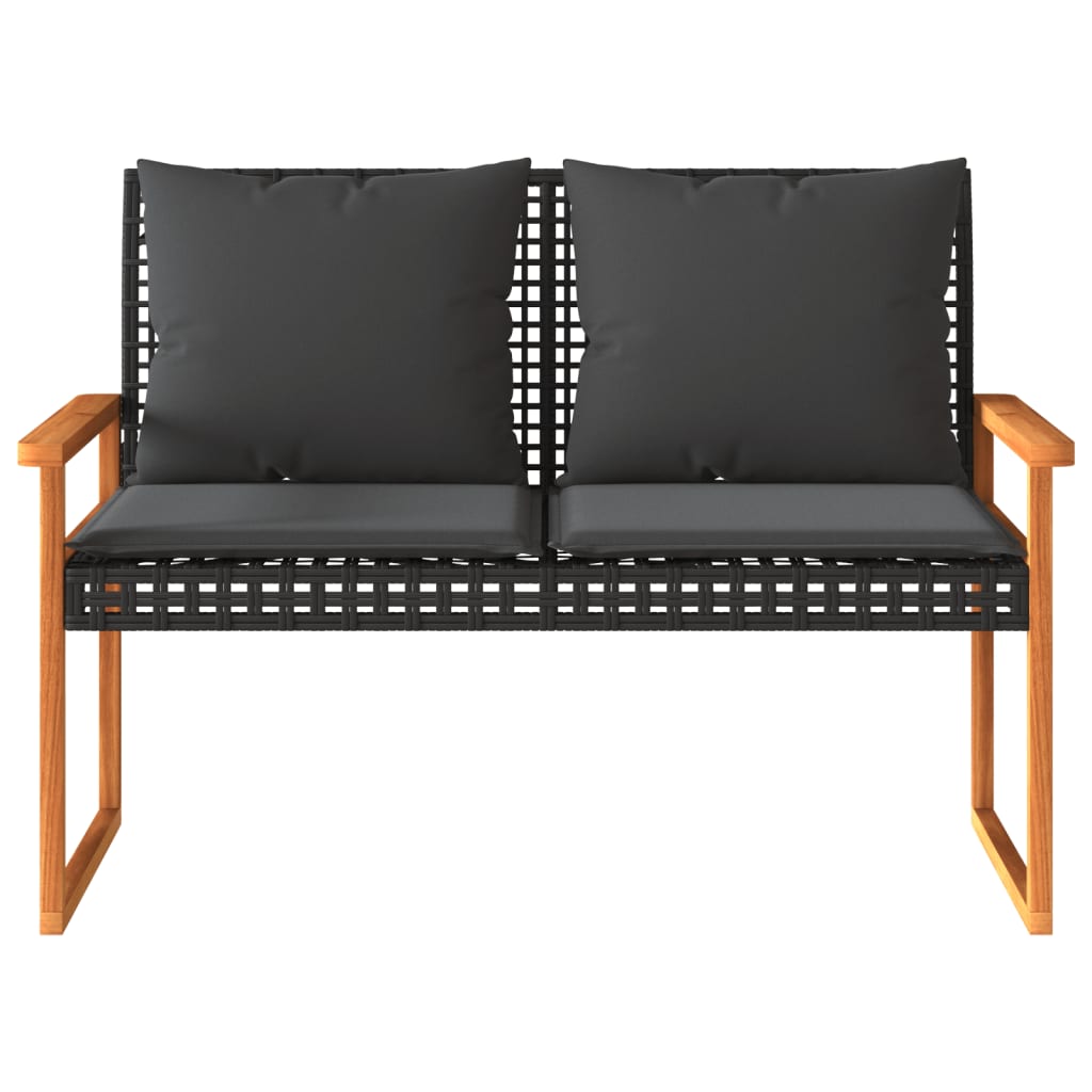 4-delige Loungeset met kussens poly rattan zwart is nu te koop bij PeponiXL, paradijselijk wonen!