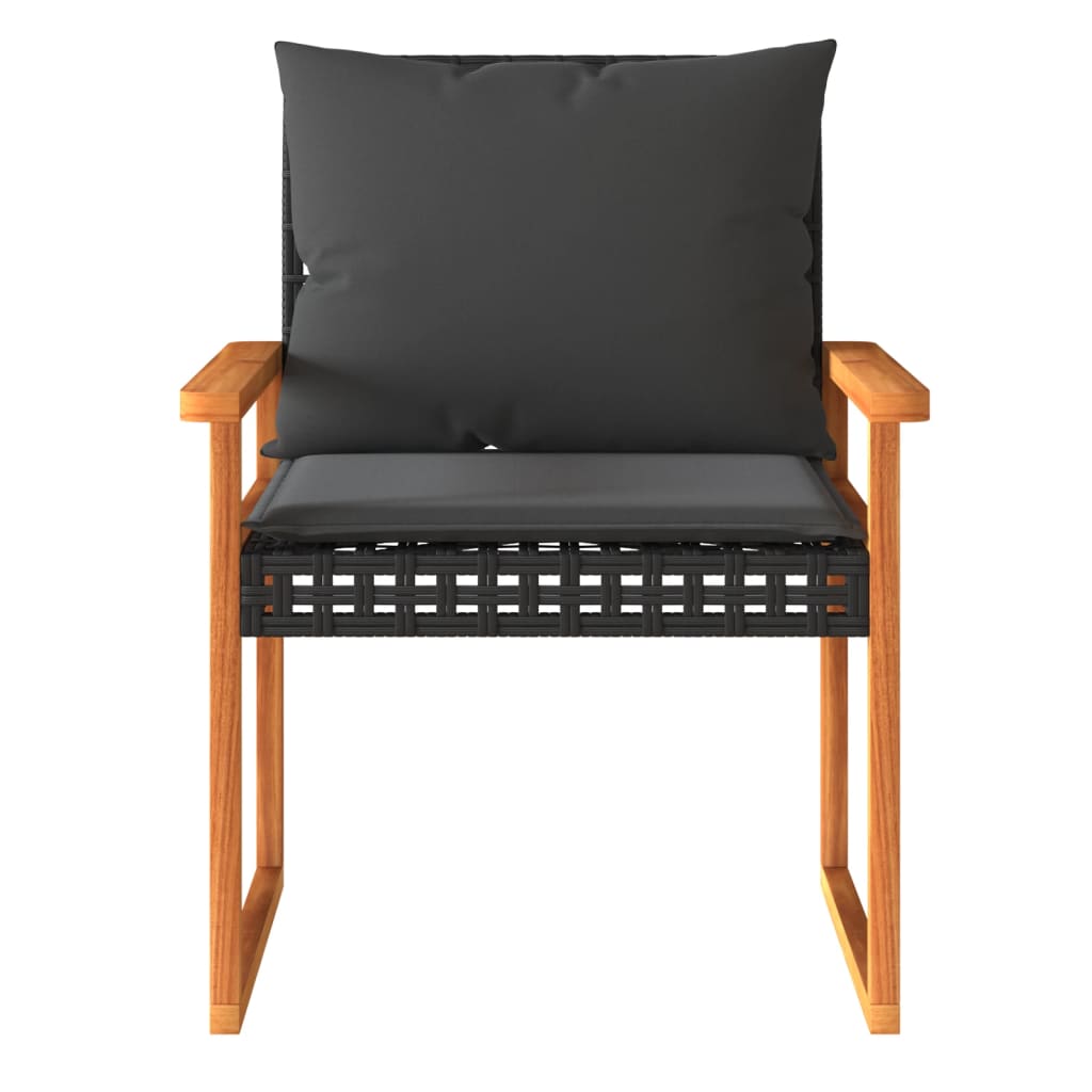 4-delige Loungeset met kussens poly rattan zwart is nu te koop bij PeponiXL, paradijselijk wonen!