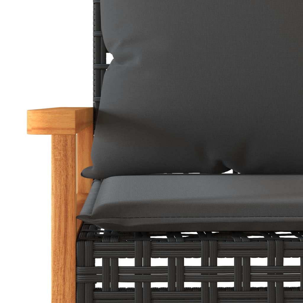 4-delige Loungeset met kussens poly rattan zwart is nu te koop bij PeponiXL, paradijselijk wonen!