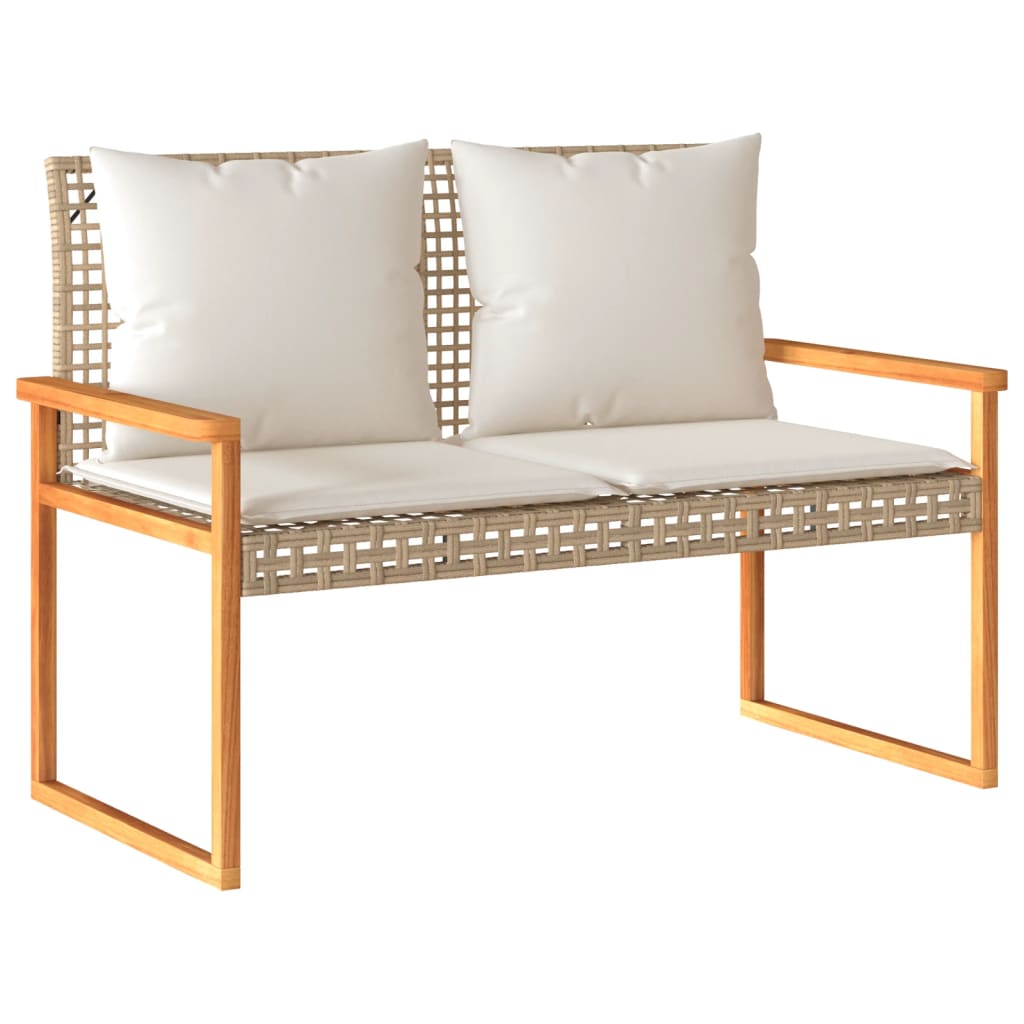 4-delige Loungeset met kussens poly rattan gemengd beige is nu te koop bij PeponiXL, paradijselijk wonen!