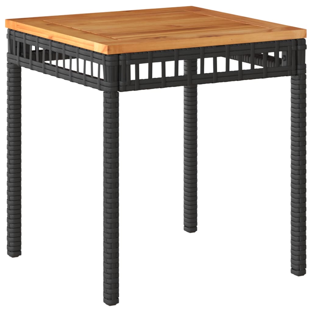 3-delige Bistroset met kussens poly rattan en acaciahout zwart is nu te koop bij PeponiXL, paradijselijk wonen!
