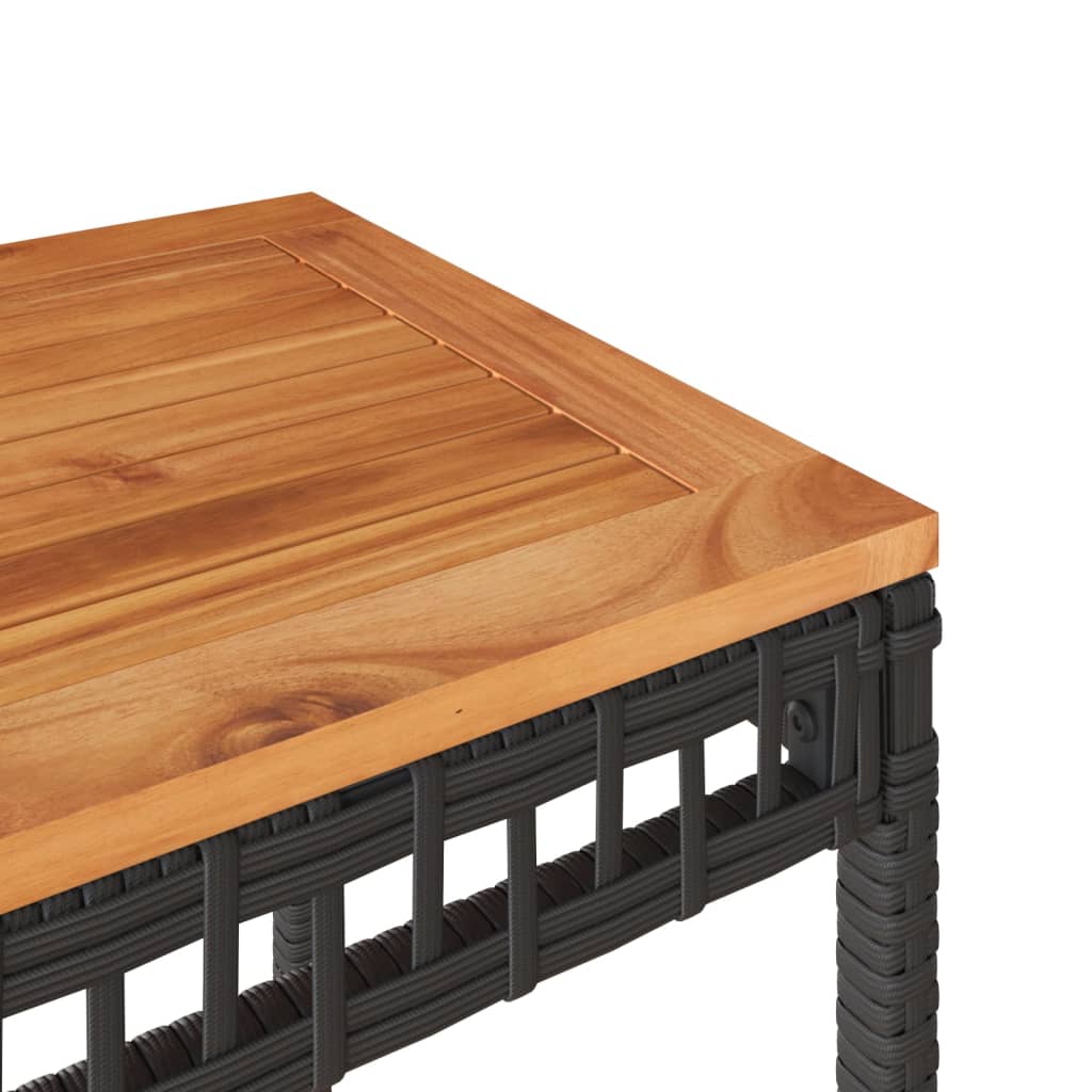 3-delige Bistroset met kussens poly rattan en acaciahout zwart is nu te koop bij PeponiXL, paradijselijk wonen!