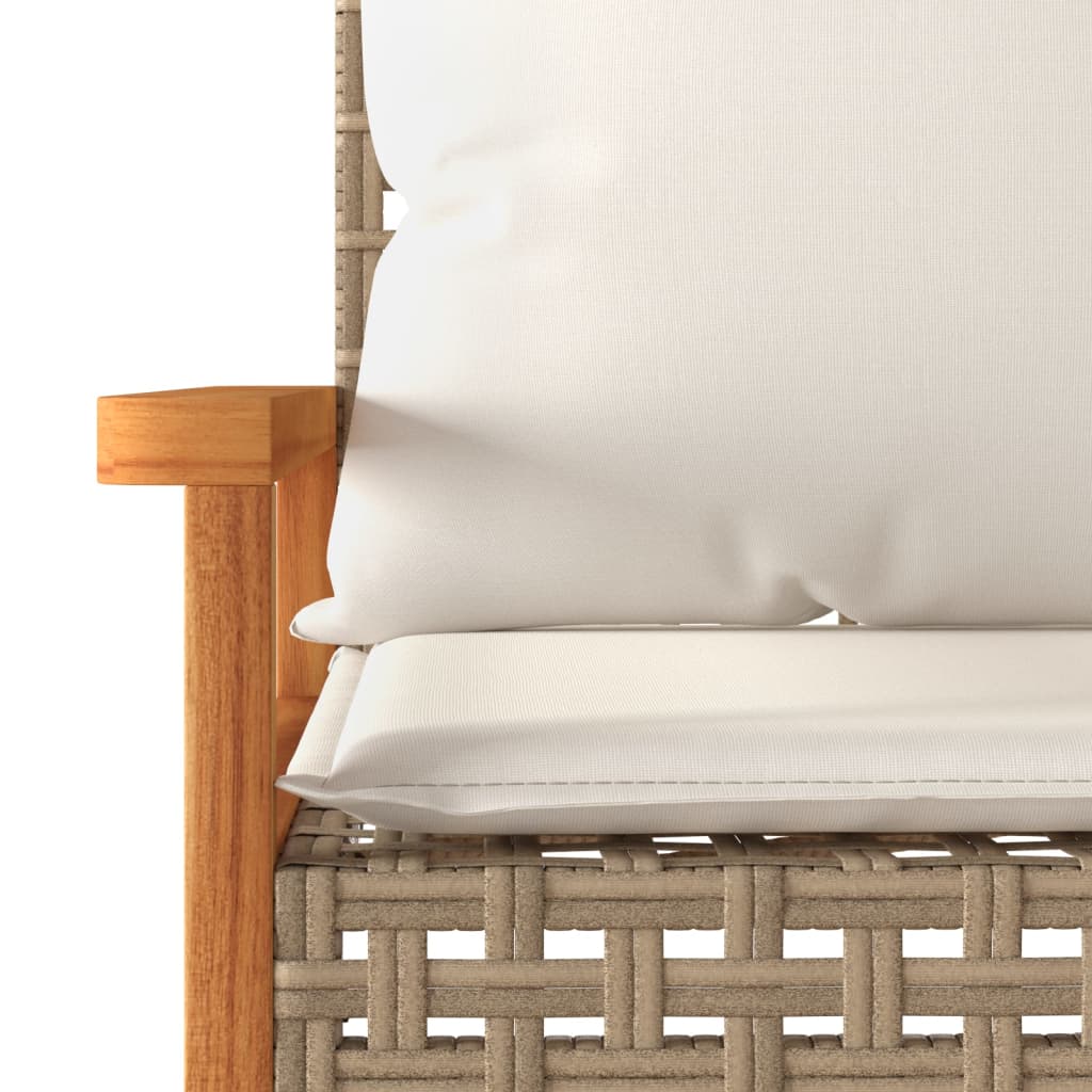 3-delige Bistroset en kussens poly rattan en hout gemengd beige is nu te koop bij PeponiXL, paradijselijk wonen!