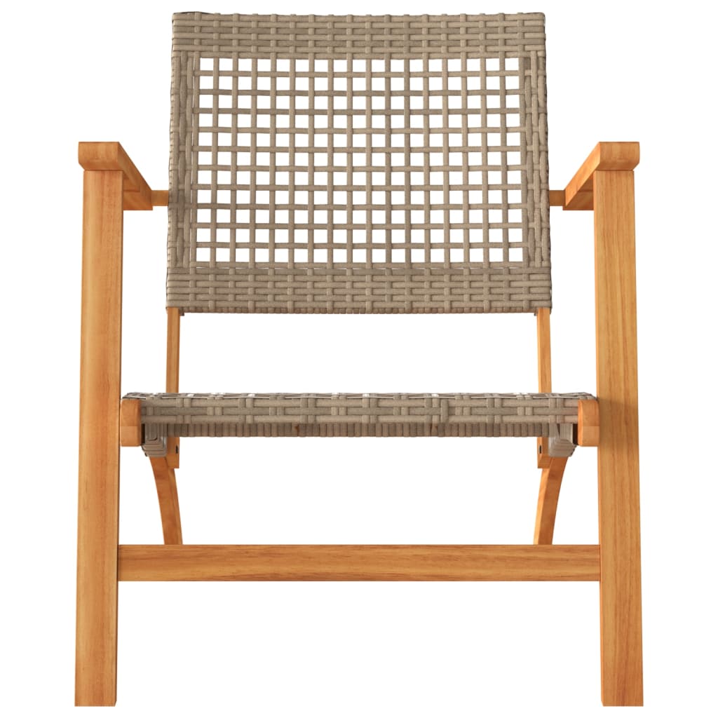 3-delige Bistroset poly rattan en massief acaciahout beige is nu te koop bij PeponiXL, paradijselijk wonen!