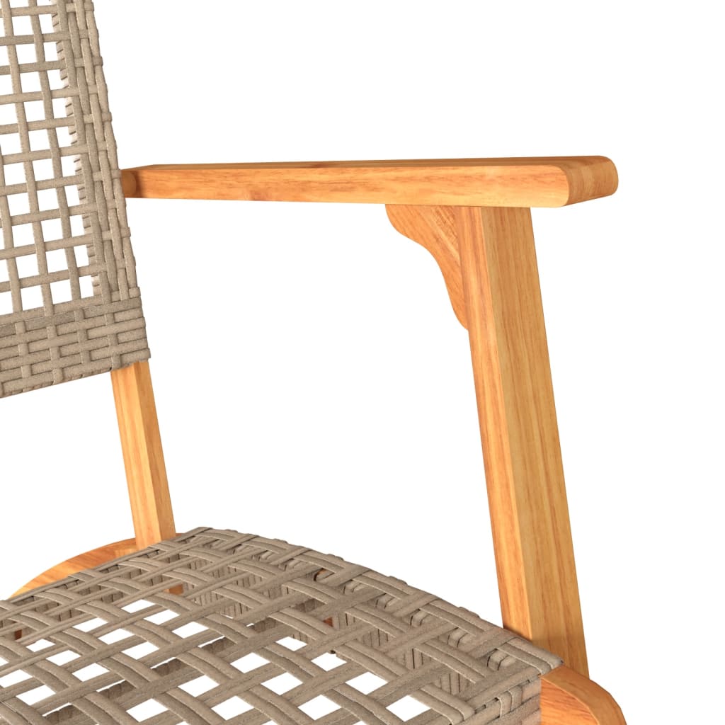 3-delige Bistroset poly rattan en massief acaciahout beige is nu te koop bij PeponiXL, paradijselijk wonen!