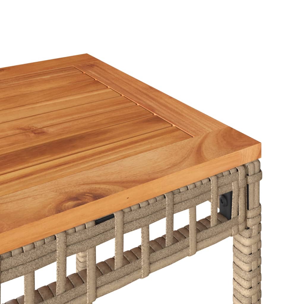3-delige Bistroset poly rattan en massief acaciahout beige is nu te koop bij PeponiXL, paradijselijk wonen!