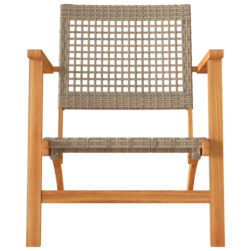 Tuinstoelen 2 st poly rattan en acaciahout beige is nu te koop bij PeponiXL, paradijselijk wonen!