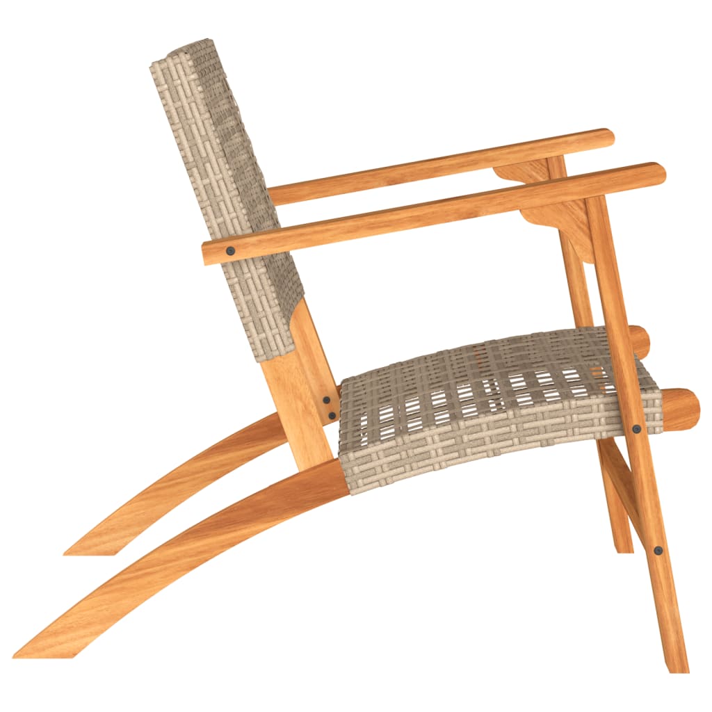 Tuinstoelen 2 st poly rattan en acaciahout beige is nu te koop bij PeponiXL, paradijselijk wonen!