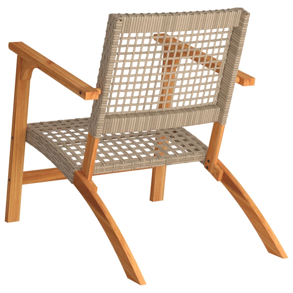 Tuinstoelen 2 st poly rattan en acaciahout beige is nu te koop bij PeponiXL, paradijselijk wonen!