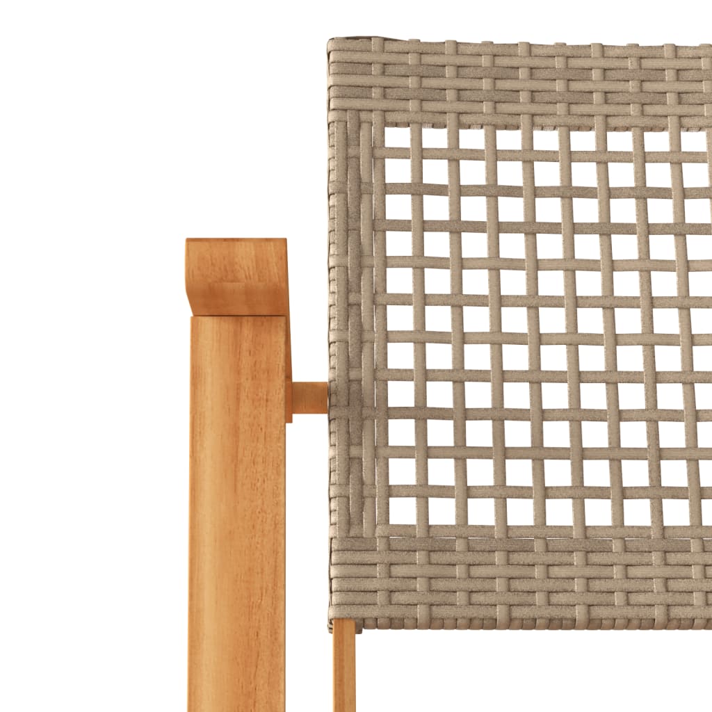 Tuinstoelen 2 st poly rattan en acaciahout beige is nu te koop bij PeponiXL, paradijselijk wonen!
