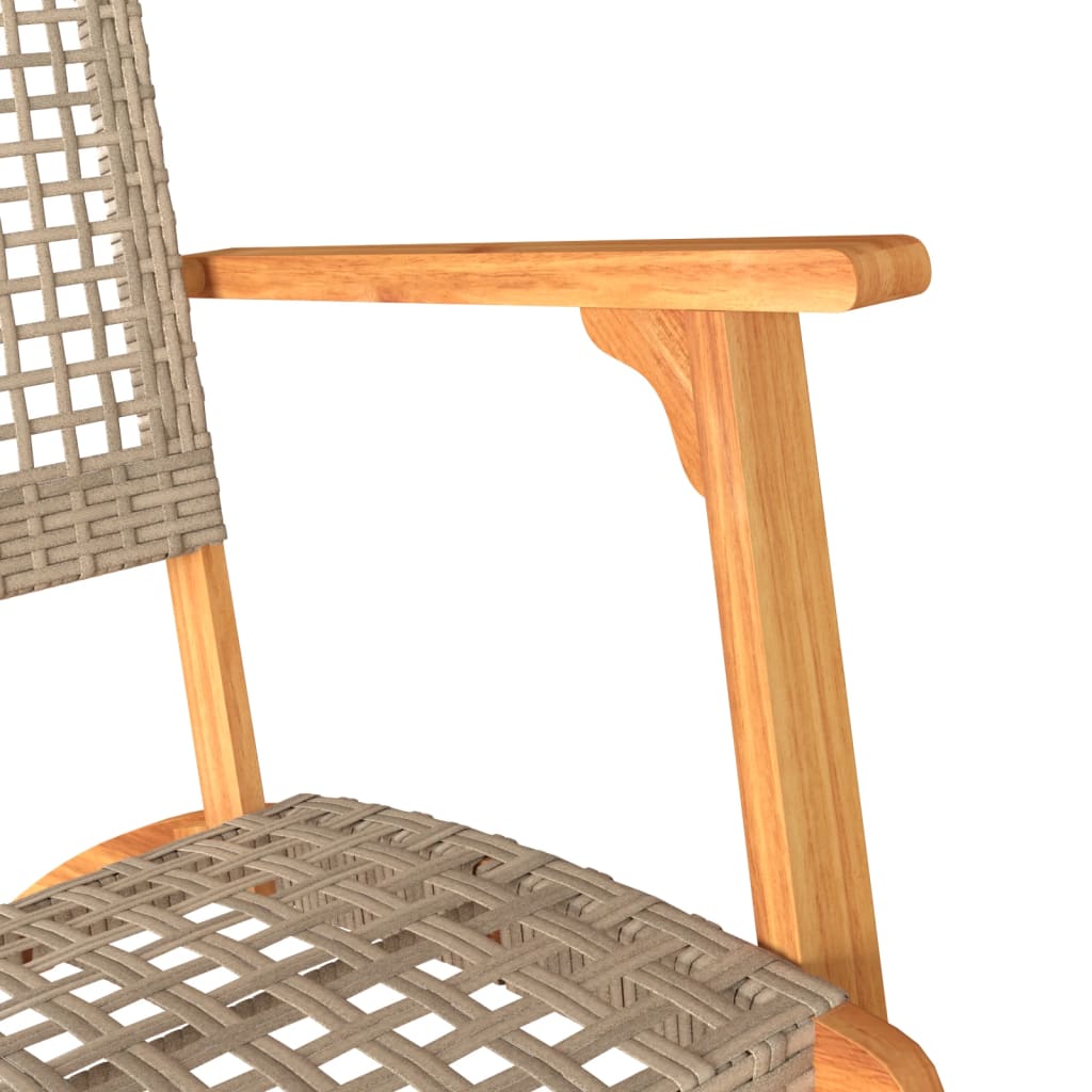 Tuinstoelen 2 st poly rattan en acaciahout beige is nu te koop bij PeponiXL, paradijselijk wonen!