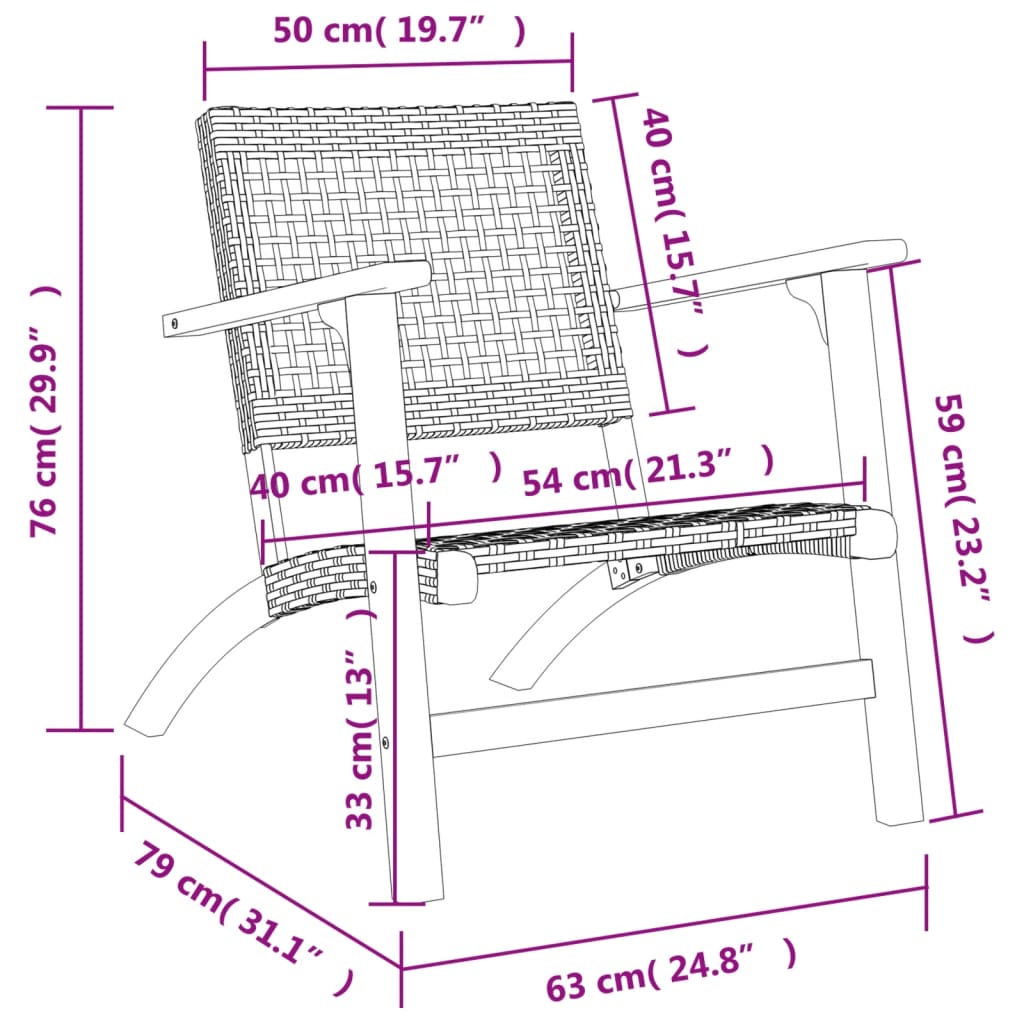 Tuinstoelen 2 st poly rattan en acaciahout beige is nu te koop bij PeponiXL, paradijselijk wonen!
