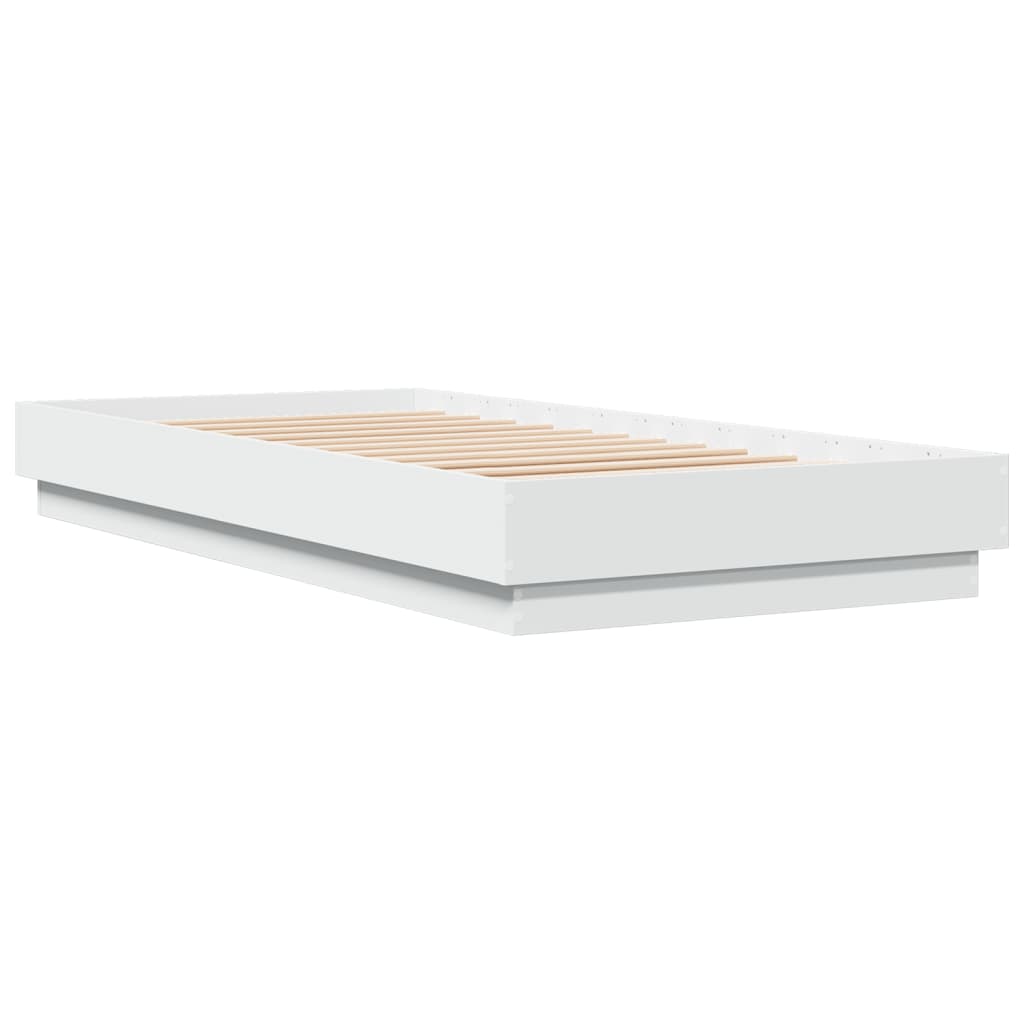Bedframe met LED-verlichting wit 100x200 cm is nu te koop bij PeponiXL, paradijselijk wonen!