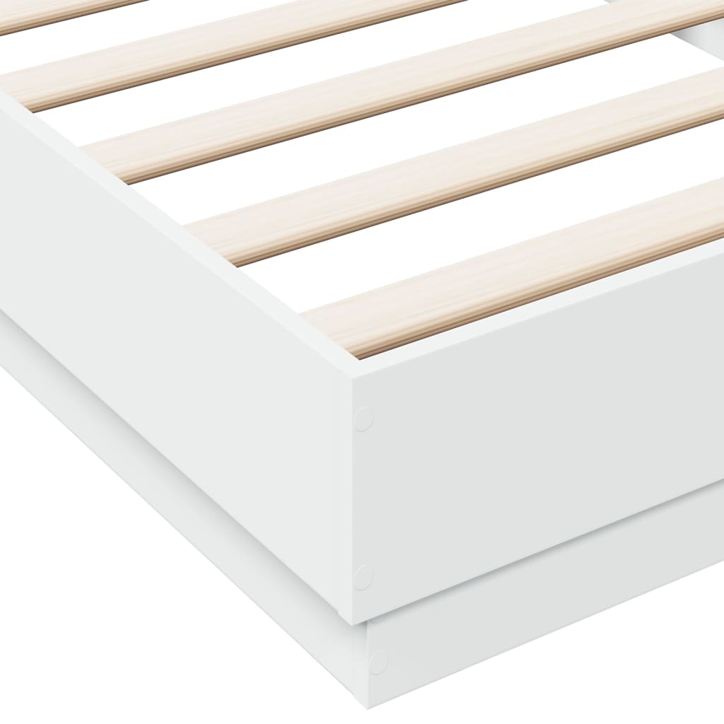 Bedframe met LED-verlichting wit 100x200 cm is nu te koop bij PeponiXL, paradijselijk wonen!