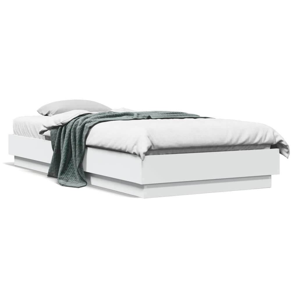 Bedframe met LED-verlichting wit 100x200 cm is nu te koop bij PeponiXL, paradijselijk wonen!