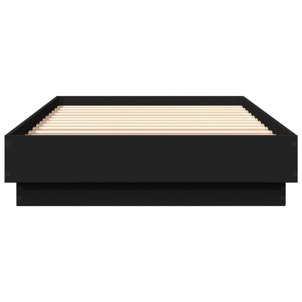 Bedframe met LED-verlichting zwart 100x200 cm is nu te koop bij PeponiXL, paradijselijk wonen!