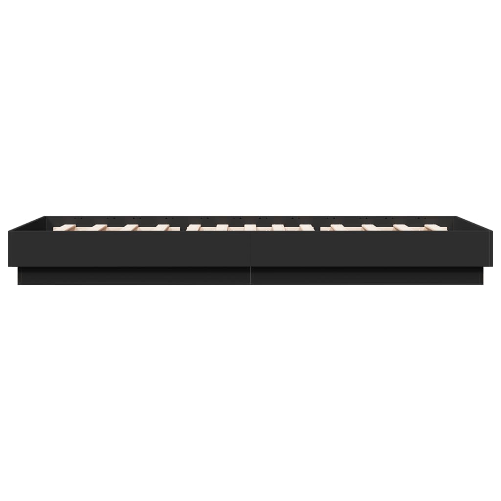 Bedframe met LED-verlichting zwart 100x200 cm is nu te koop bij PeponiXL, paradijselijk wonen!