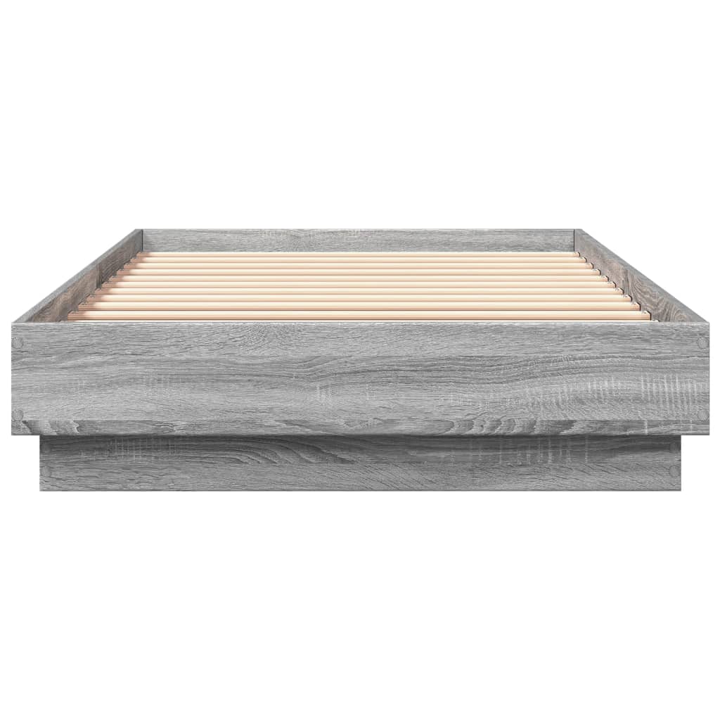 Bedframe met LED-verlichting grijs sonoma eikenkleur 90x200 cm is nu te koop bij PeponiXL, paradijselijk wonen!