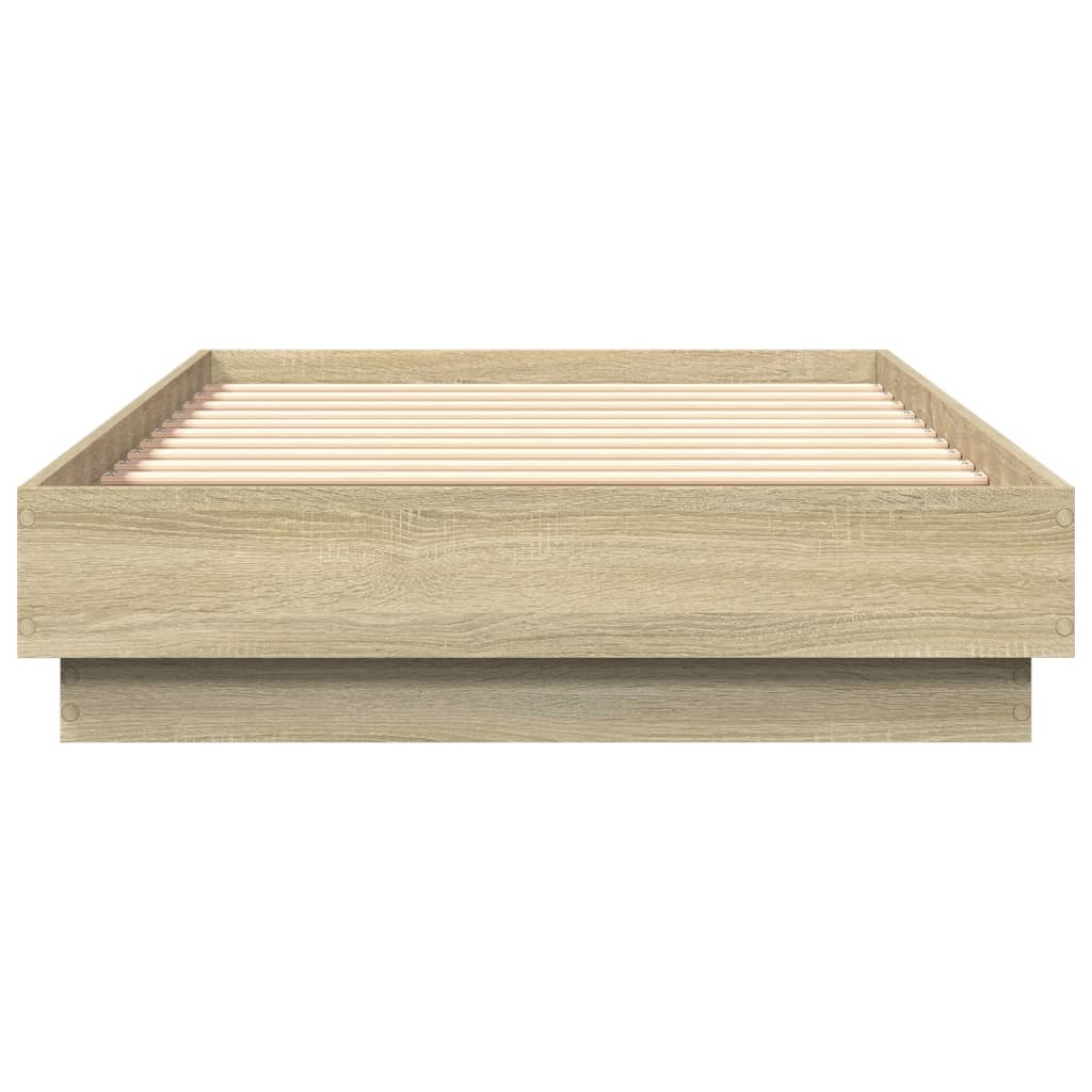 Bedframe met LED-verlichting sonoma eikenkleurig 90x190 cm is nu te koop bij PeponiXL, paradijselijk wonen!
