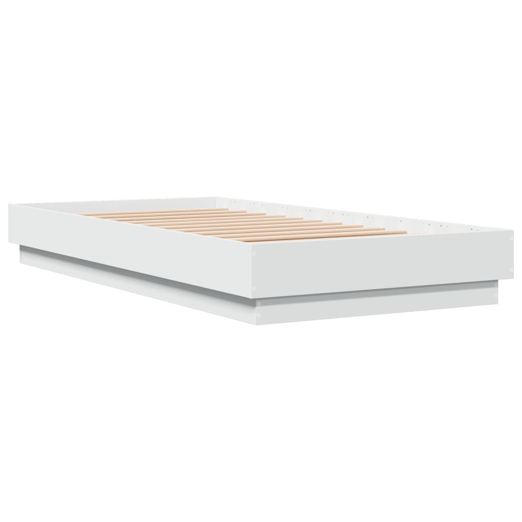 Bedframe met LED-verlichting wit 75x190 cm is nu te koop bij PeponiXL, paradijselijk wonen!