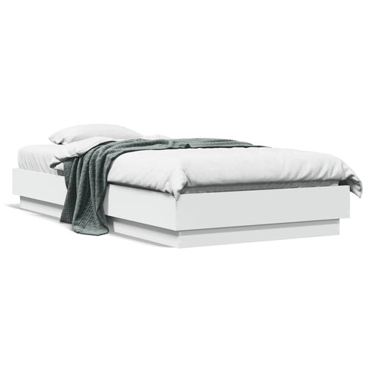Bedframe met LED-verlichting wit 75x190 cm is nu te koop bij PeponiXL, paradijselijk wonen!