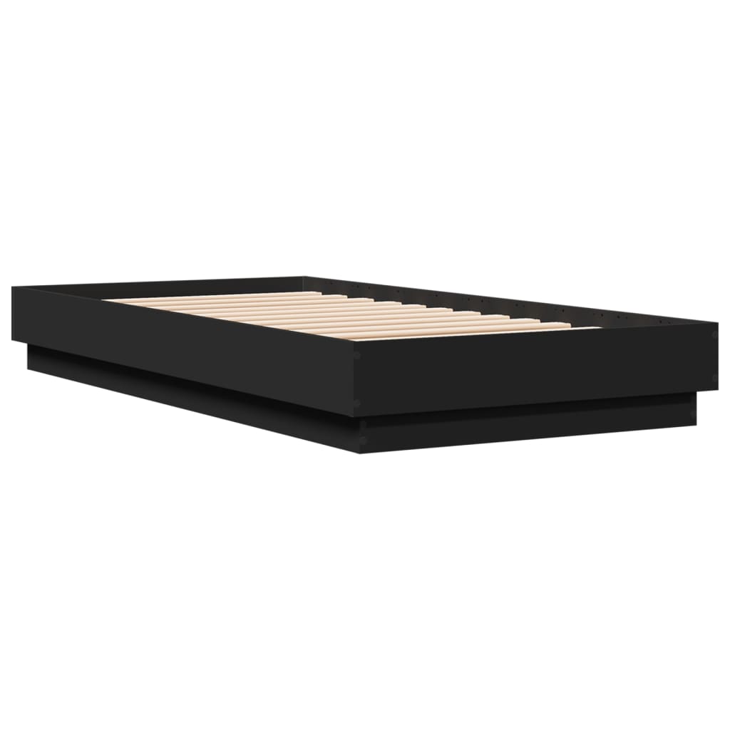 Bedframe met LED-verlichting zwart 75x190 cm is nu te koop bij PeponiXL, paradijselijk wonen!
