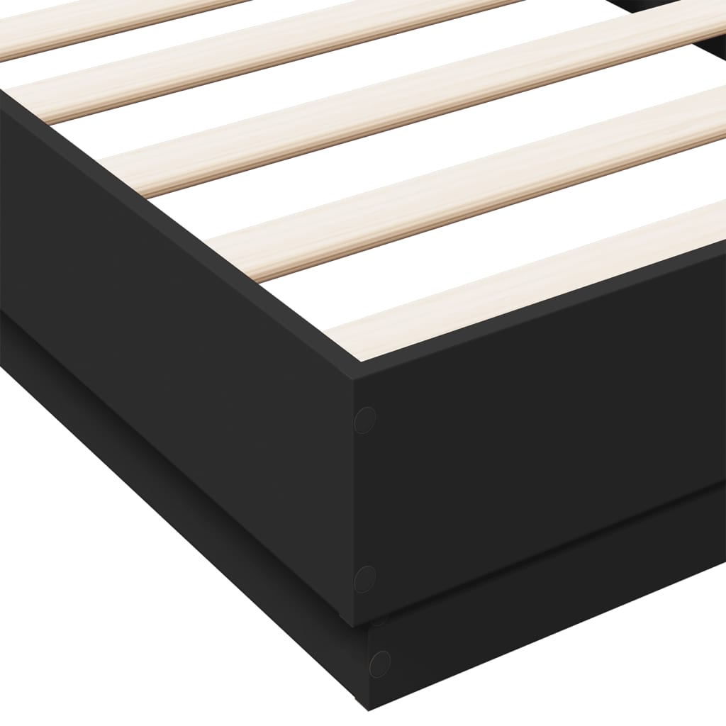 Bedframe met LED-verlichting zwart 75x190 cm is nu te koop bij PeponiXL, paradijselijk wonen!