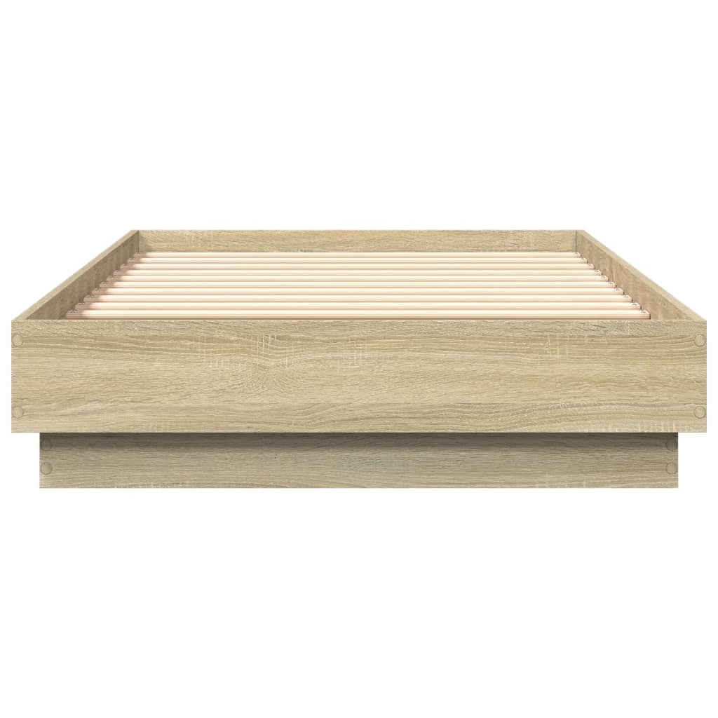 Bedframe met LED-verlichting sonoma eikenkleurig 75x190 cm is nu te koop bij PeponiXL, paradijselijk wonen!