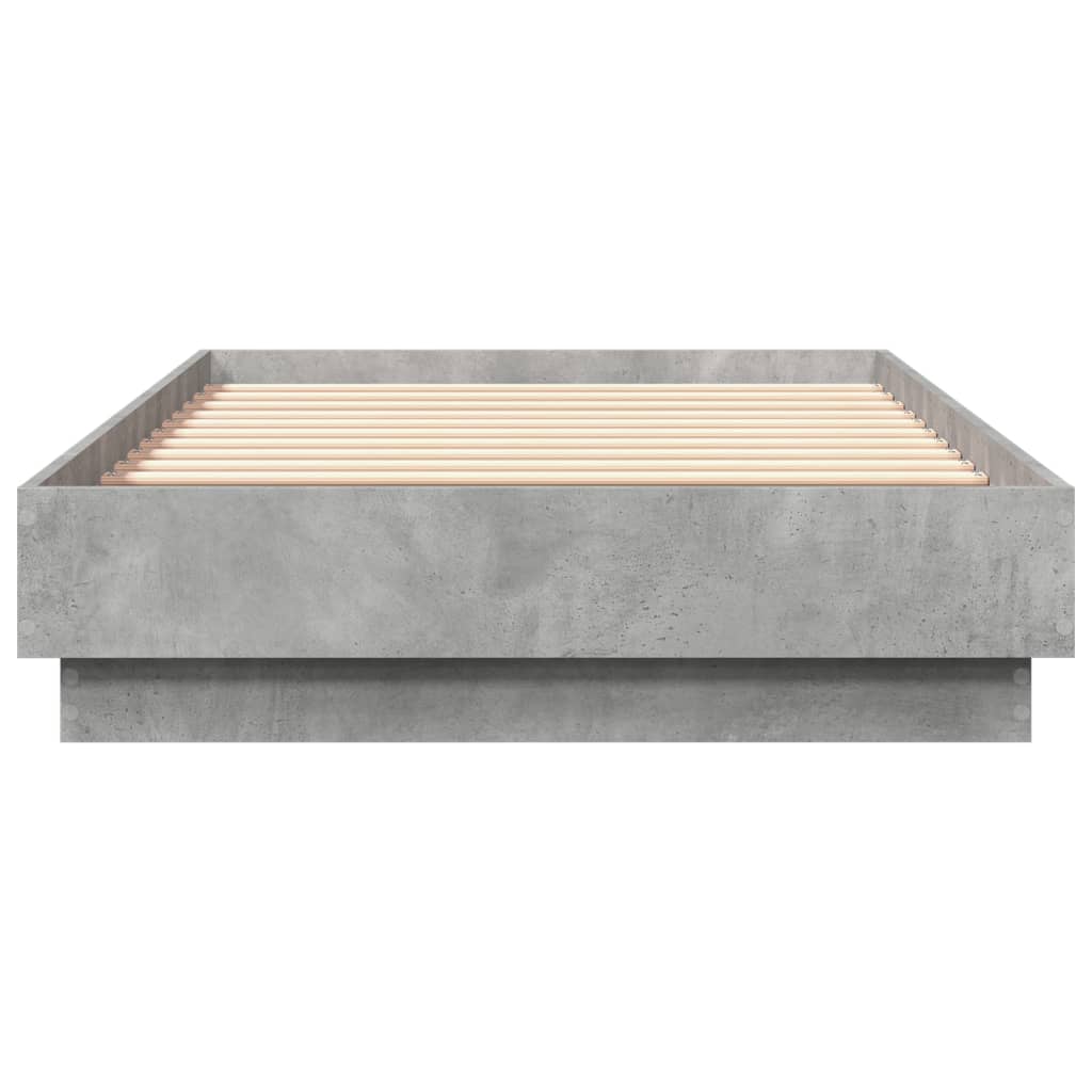 Bedframe met LED-verlichting betongrijs 75x190 cm is nu te koop bij PeponiXL, paradijselijk wonen!