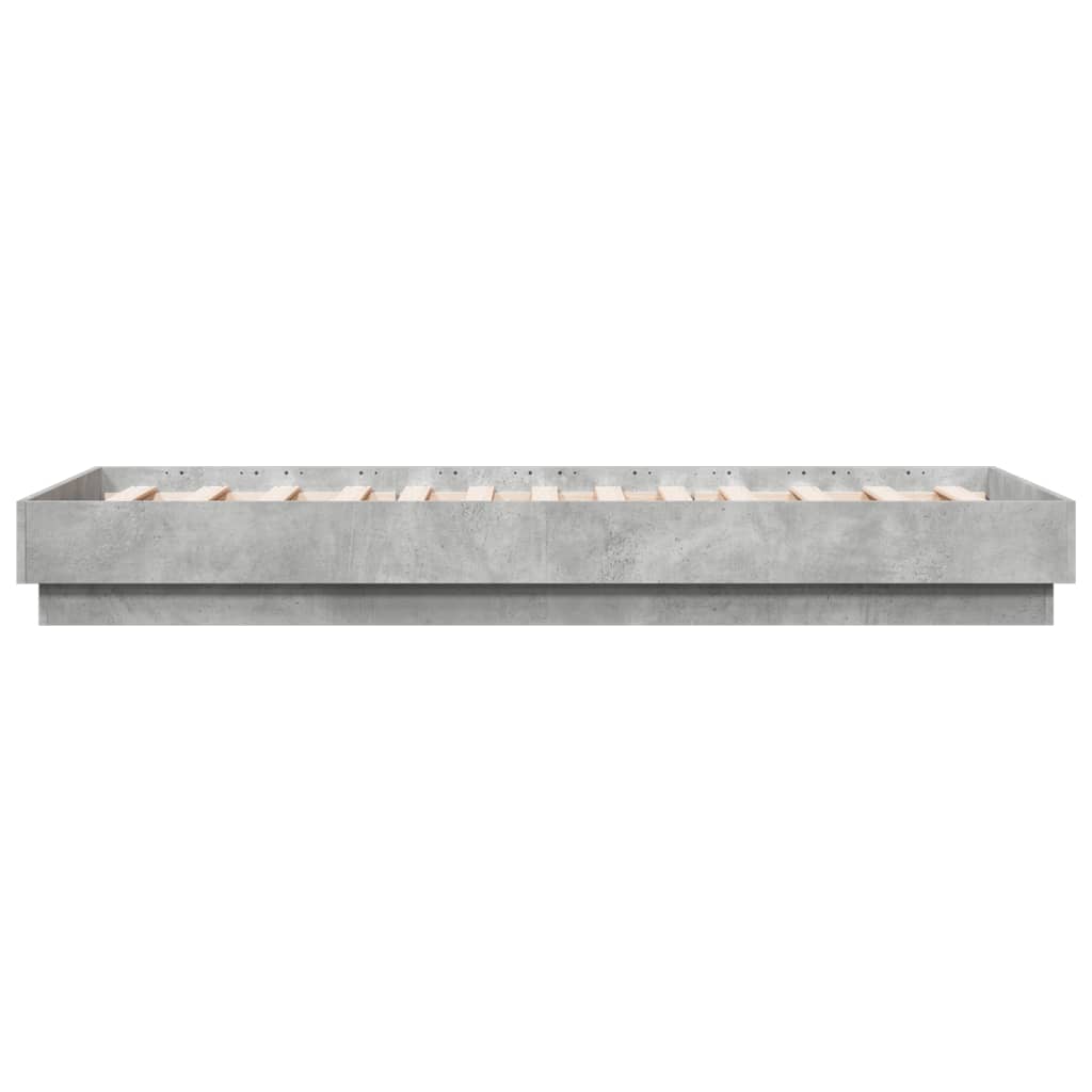 Bedframe met LED-verlichting betongrijs 75x190 cm is nu te koop bij PeponiXL, paradijselijk wonen!