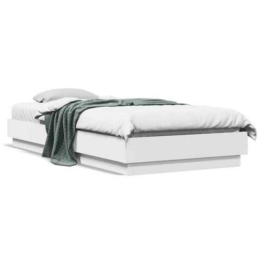 Bedframe bewerkt hout wit 100x200 cm is nu te koop bij PeponiXL, paradijselijk wonen!