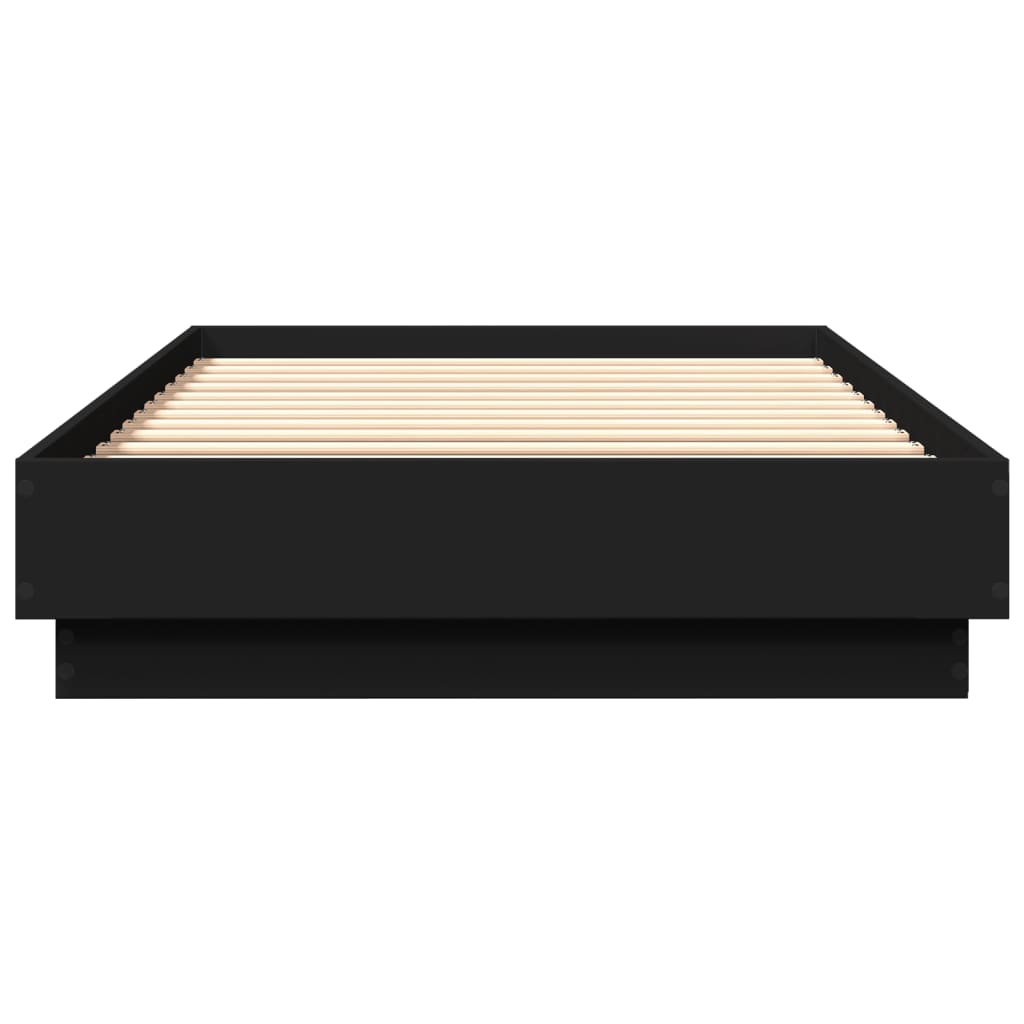 Bedframe bewerkt hout zwart 100x200 cm is nu te koop bij PeponiXL, paradijselijk wonen!