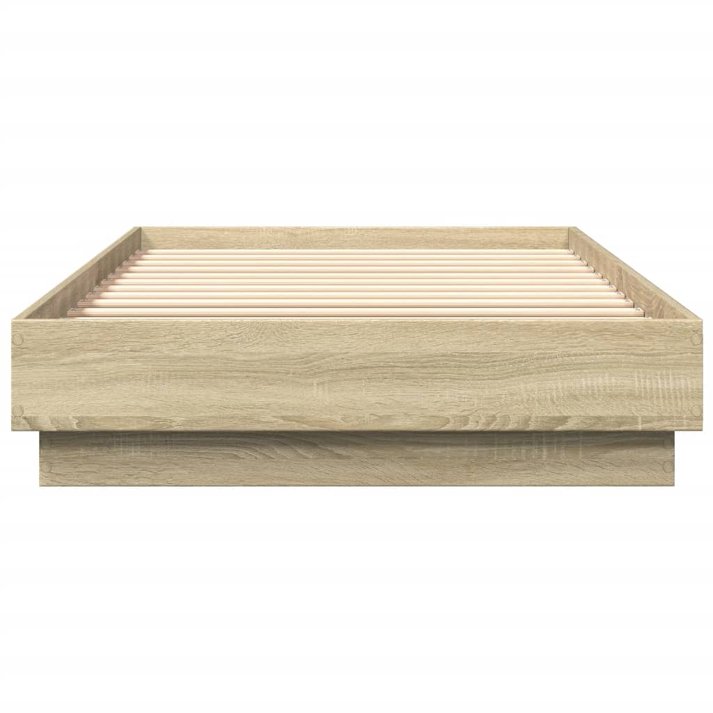 Bedframe zonder matras hout sonoma eikenkleurig 100x200 cm is nu te koop bij PeponiXL, paradijselijk wonen!