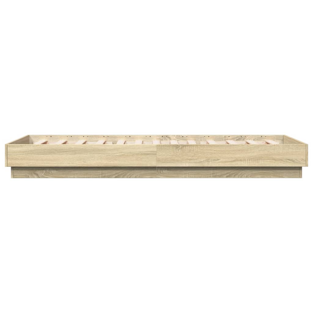 Bedframe zonder matras hout sonoma eikenkleurig 100x200 cm is nu te koop bij PeponiXL, paradijselijk wonen!