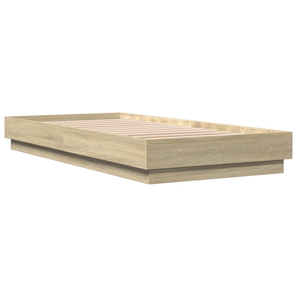 Bedframe zonder matras hout sonoma eikenkleurig 100x200 cm is nu te koop bij PeponiXL, paradijselijk wonen!