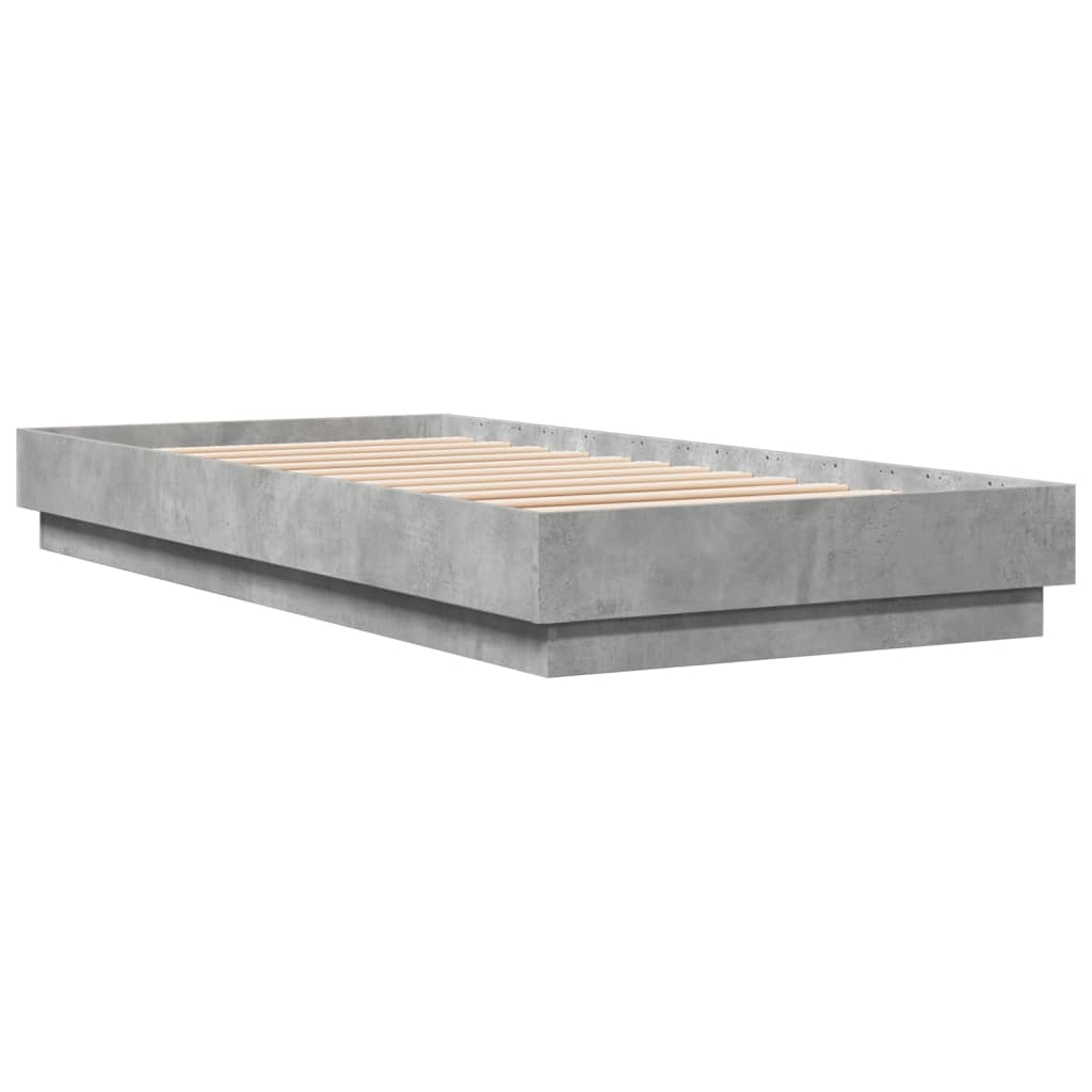 Bedframe bewerkt hout betongrijs 100x200 cm is nu te koop bij PeponiXL, paradijselijk wonen!