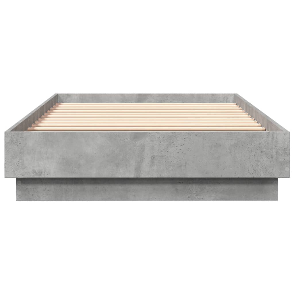 Bedframe bewerkt hout betongrijs 100x200 cm is nu te koop bij PeponiXL, paradijselijk wonen!