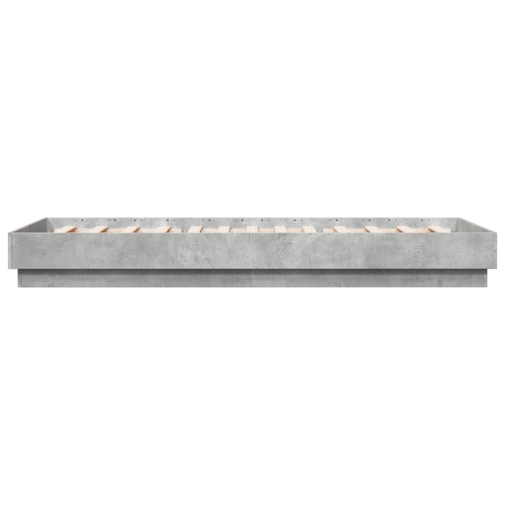 Bedframe bewerkt hout betongrijs 100x200 cm is nu te koop bij PeponiXL, paradijselijk wonen!