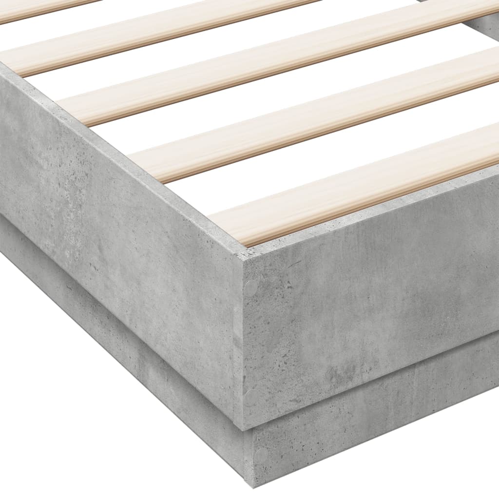 Bedframe bewerkt hout betongrijs 100x200 cm is nu te koop bij PeponiXL, paradijselijk wonen!