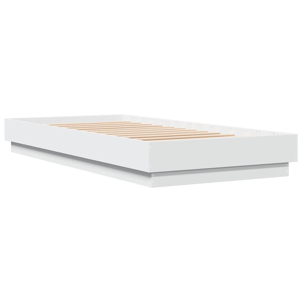 Bedframe bewerkt hout wit 90x200 cm is nu te koop bij PeponiXL, paradijselijk wonen!