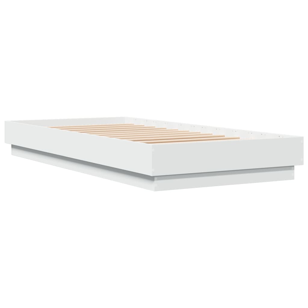 Bedframe bewerkt hout wit 90x200 cm is nu te koop bij PeponiXL, paradijselijk wonen!